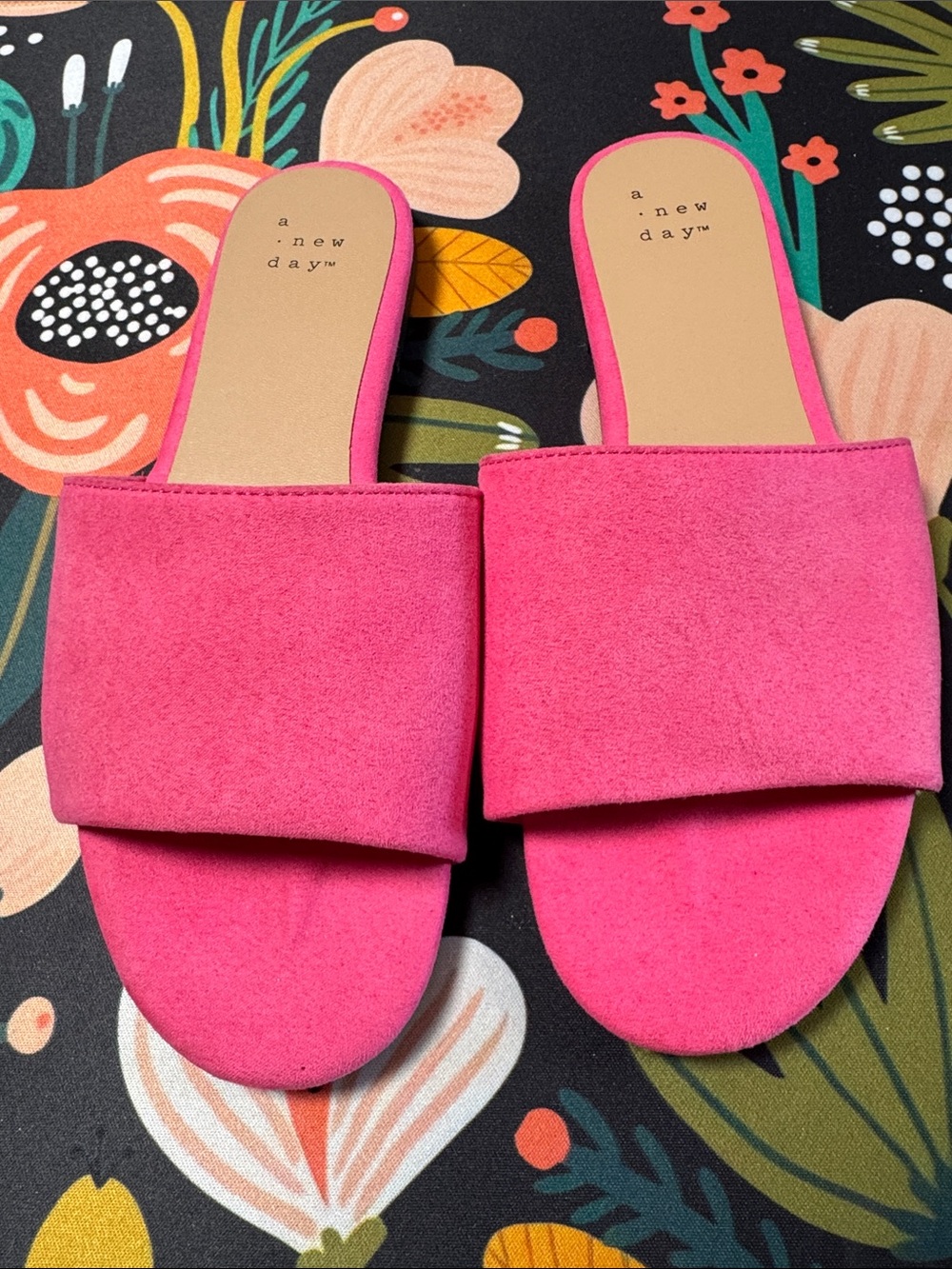 a new day Hot Pink Slide Mules